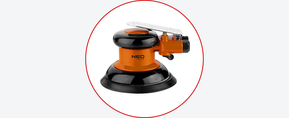 Ponceuse Rotative Pneumatique Vintage National Detroit - 6 Pouces - Double Action - Occasion Fonctionnelle - Rouge