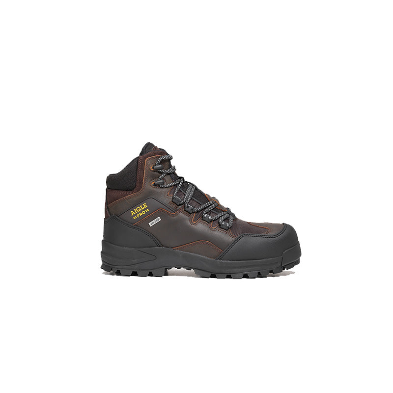 Chaussures de sécurité cuir AIGLE S3 NASSIO EVO DARK BROWN - étanche et respirante