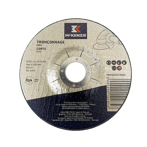 Disques à tronçonner- Acier et inox - D125x2,5mm