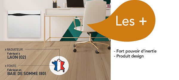 Radiateur à inertie Elfi - Fonte - Blanc - 1000W