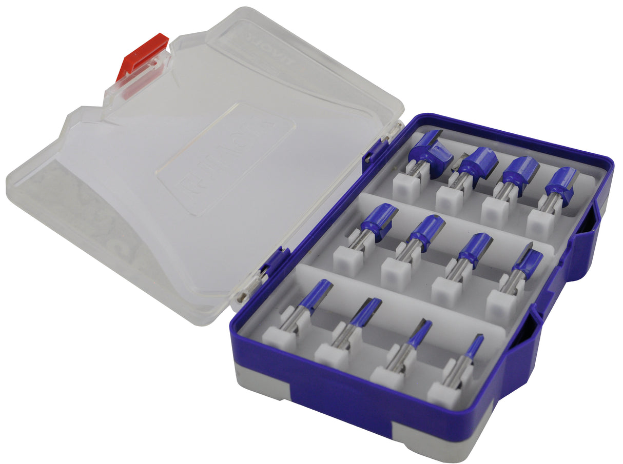 Tivoly 12 fraises de défonceuse à rainurer - Queue 8mm