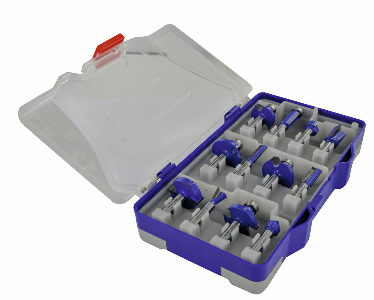 Tivoly 12 fraises de défonceuse de formes assorties - Queue 8mm