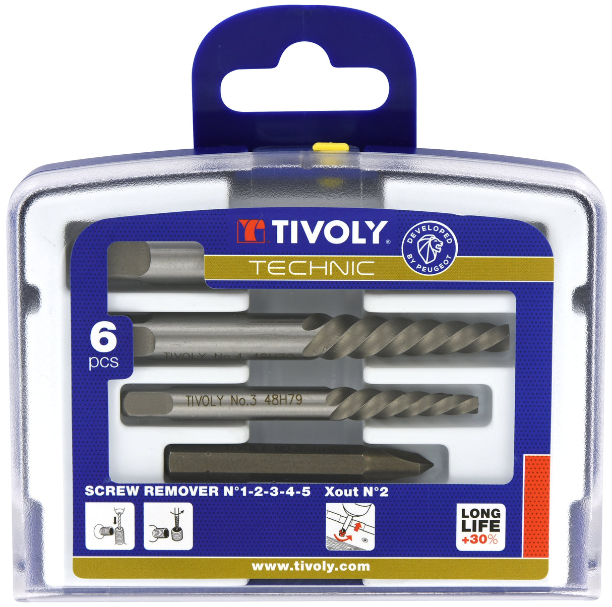 Tivoly   6 pièces -5 extracteurs goujons et vis cassés + 1 X-out N°2