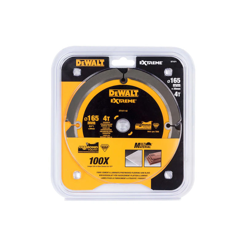 Lame de scie circulaire DEWALT DT1471-QZ denture diamant Ø165x20mm, 4 dents