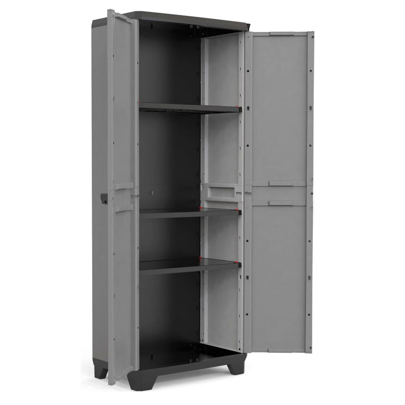 Armoire de Rangement Verrouillable KETER STILO - 68 x 39 x 173 cm - Gris/Noir