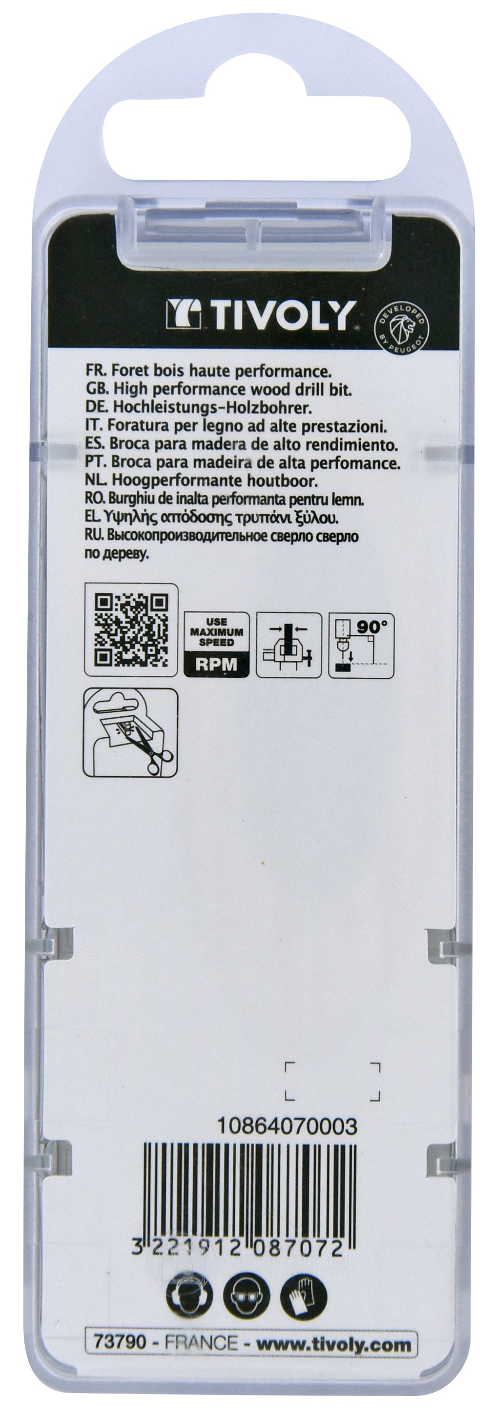 Tivoly   5 forets bois speed point Ø 2 à 5mm