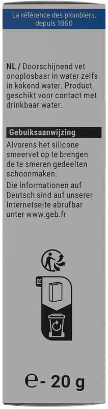 Graisse silicone GEB pour robinetteries tube 20g