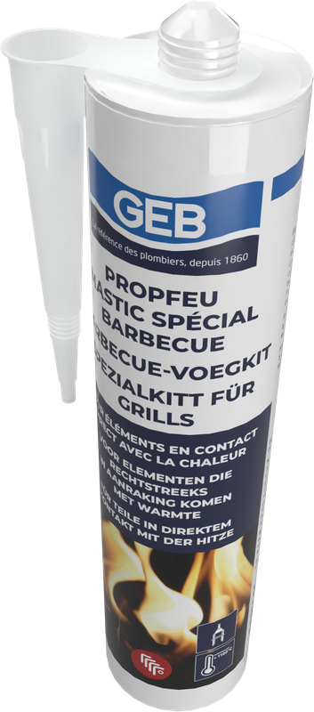 Mastic colle GEB Propfeu spécial barbecue pour les éléments réfractaires 310ml