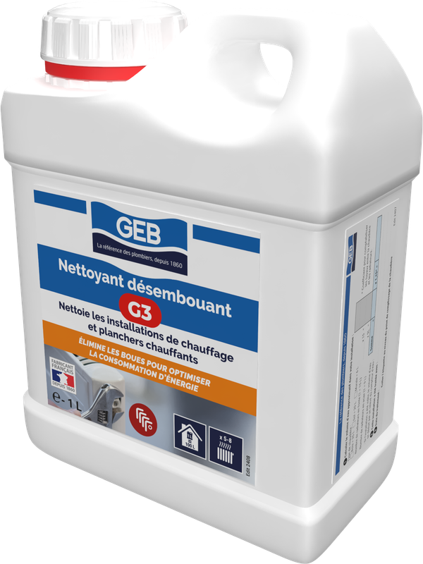 Nettoyant Désembouant G3 GEB pour nettoyer les installations de chauffage 1L