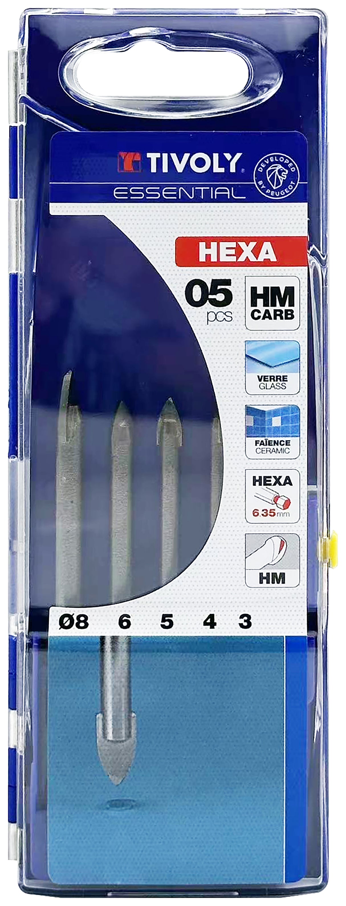 Tivoly 5 forets verre Ø 3 à 8mm