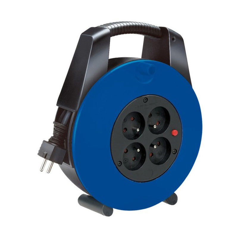 Enrouleur de câble BRENNENSTHUL- 1104154 - Vario Line 4 voies - noir/bleu - 15 m