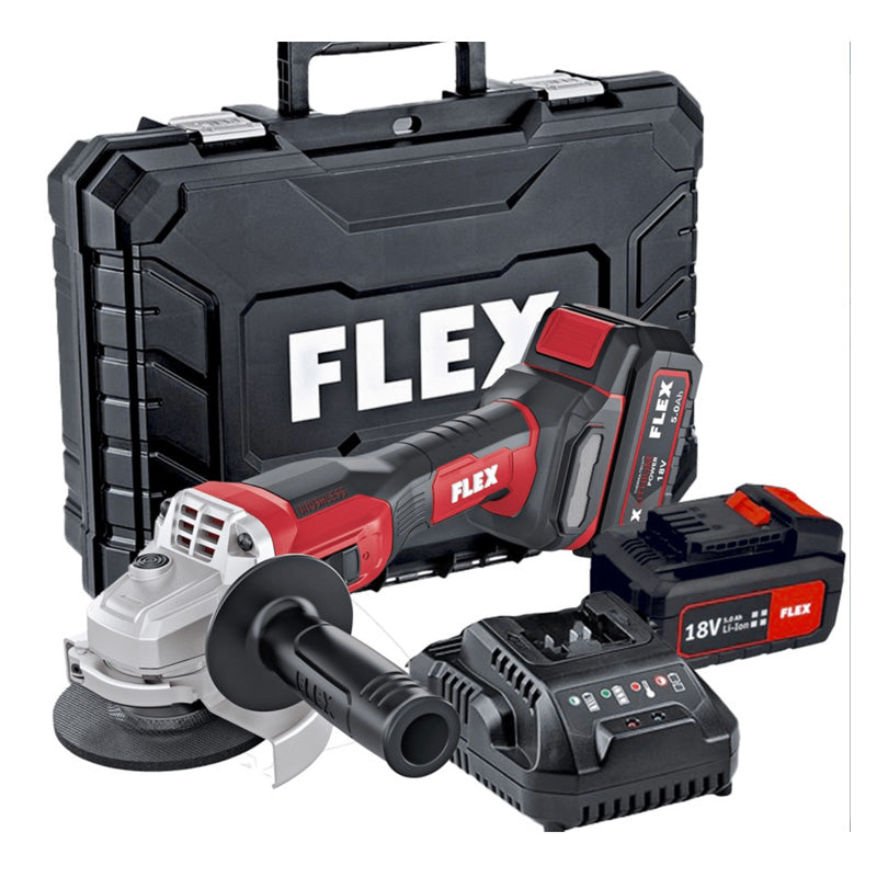 Meuleuse d'angle sans fil FLEX L 125 18,0-EC LD/5,0 - 18V - coffret + 2 batteries 5Ah + 1 chargeur