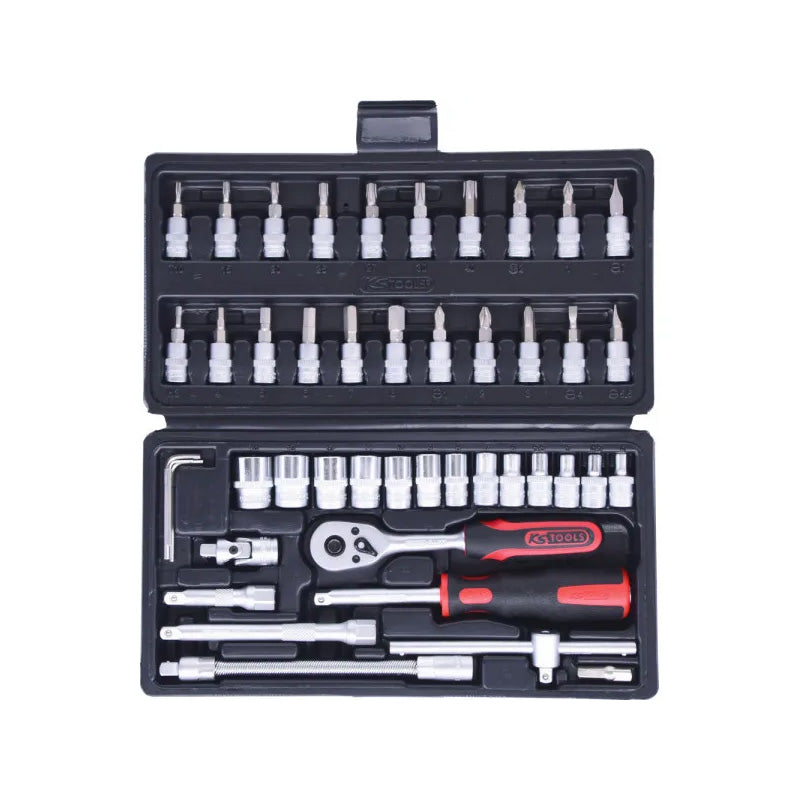 Coffret de douilles F6 1/4'' - CHROMEmat - 46 pcs - KS TOOLS - 911.0646