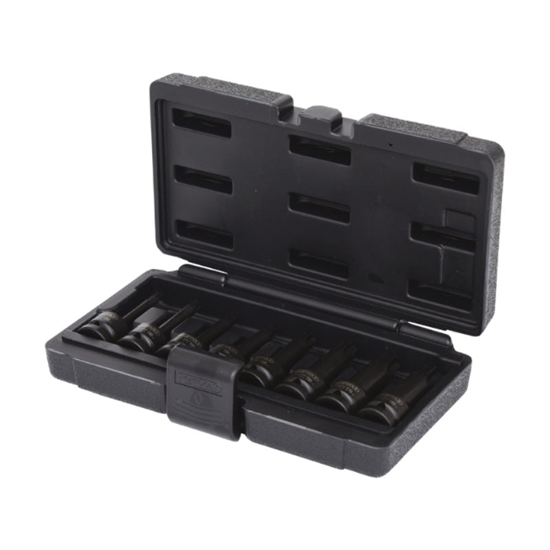 Jeu de 8 douilles tournevis à chocs longues TORX® 1/2'', T30 à T80  - KS TOOLS - 911.0901