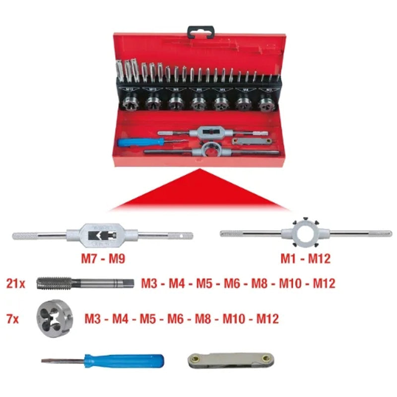 Coffret de jeux de tarauds et filières - 32 pcs - KS TOOLS - 331.0632