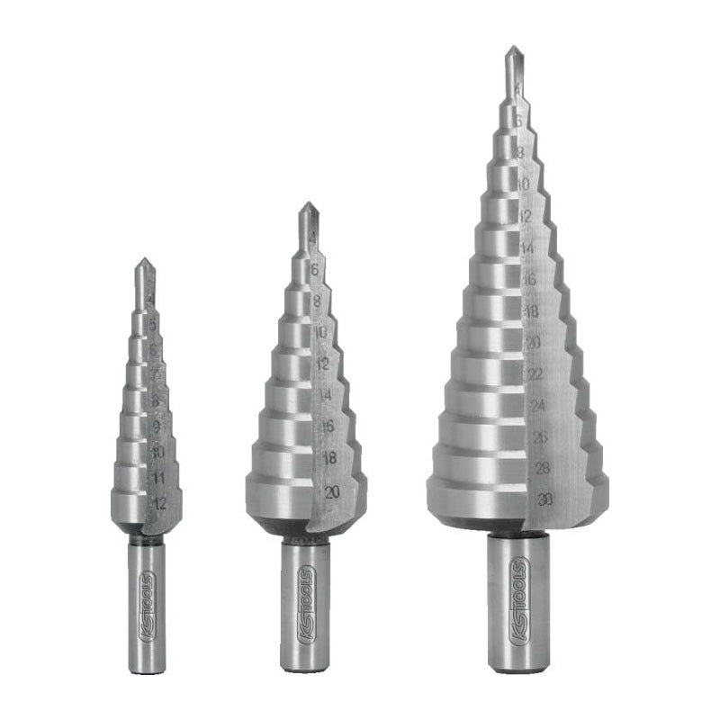 Coffret de 3 forets étagés HSS pour tôles jusqu'à 4 mm - KS TOOLS - 330.2210