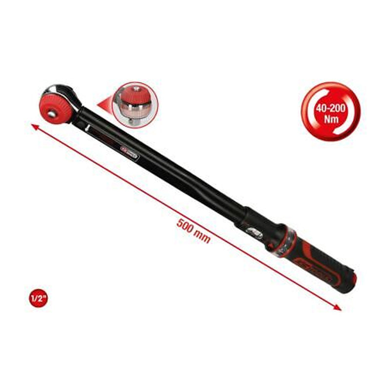 Clé dynamométrique ERGOTORQUEprécision®  1/2'', 40-200 Nm  - KS TOOLS - 516.1442