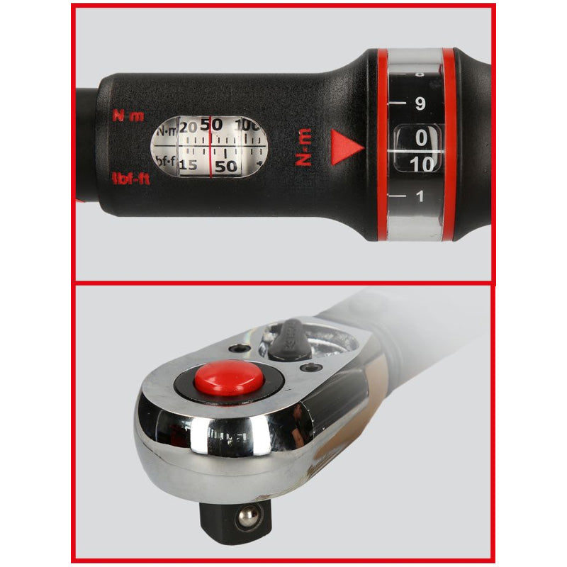 Clé dynamométrique ERGOTORQUEprécision® avec inverseur, 1/2 - 80-420 Nm - KS TOOLS - 516.1582