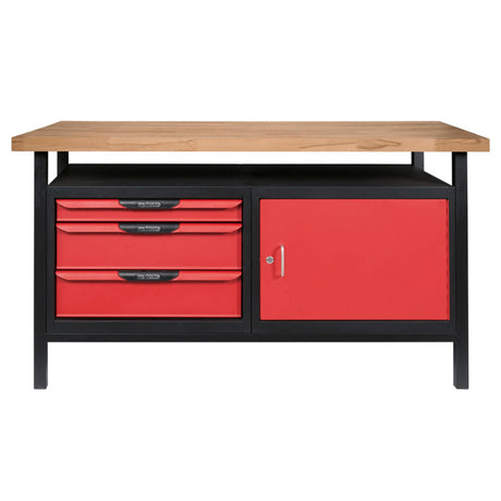 Etabli professionnel d'atelier 1 porte et 3 tiroirs, L. 1,5m  - KS TOOLS - 865.0140