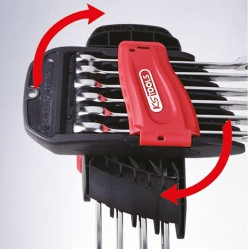 Jeu de 10 clés mixtes métriques sur support, 8 à 19 mm  - KS TOOLS - 922.0050