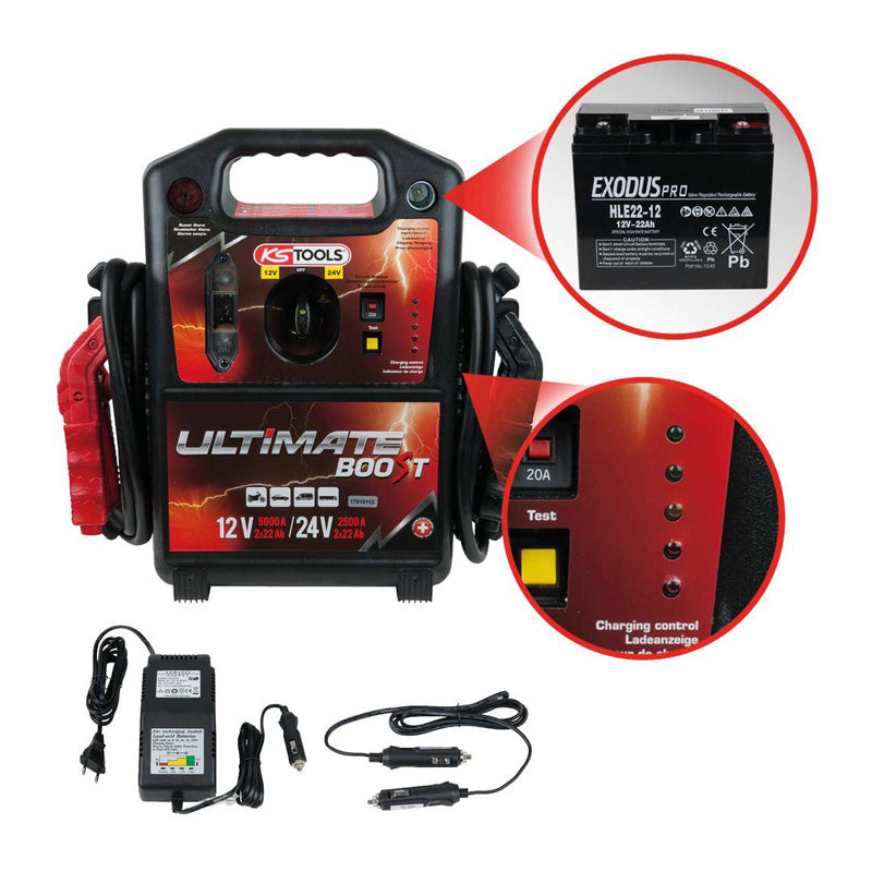Booster à batterie 12V/24V - 5000A/2500A - KS TOOLS - 550.1820