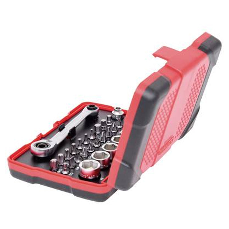 Coffret de douilles traversantes de 5 à 14mm et embouts de vissage 1/4, 31 pcs - KS TOOLS - 918.3050