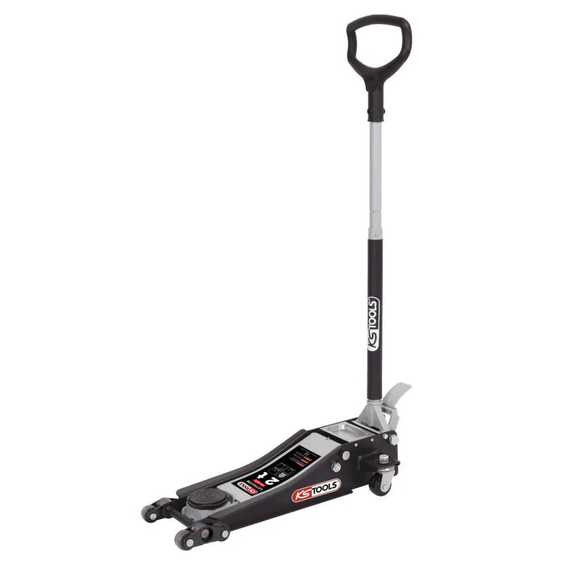 Cric hydraulique extra-bas acier ULTIMATE 2T avec double-roues avant  - KS TOOLS - 161.0372