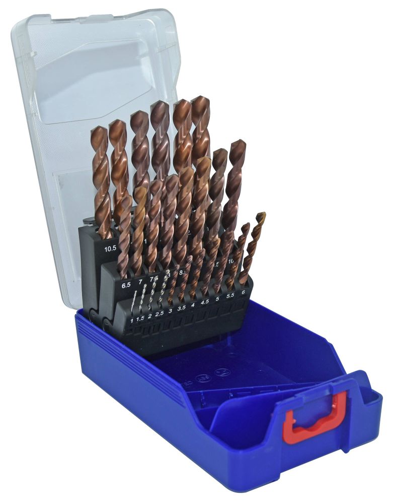 Tivoly 25 forets métaux FURIUS HSS revêtus FUSIO pointe en croix Ø 1 à 13mm par 1/2 PREMIUM