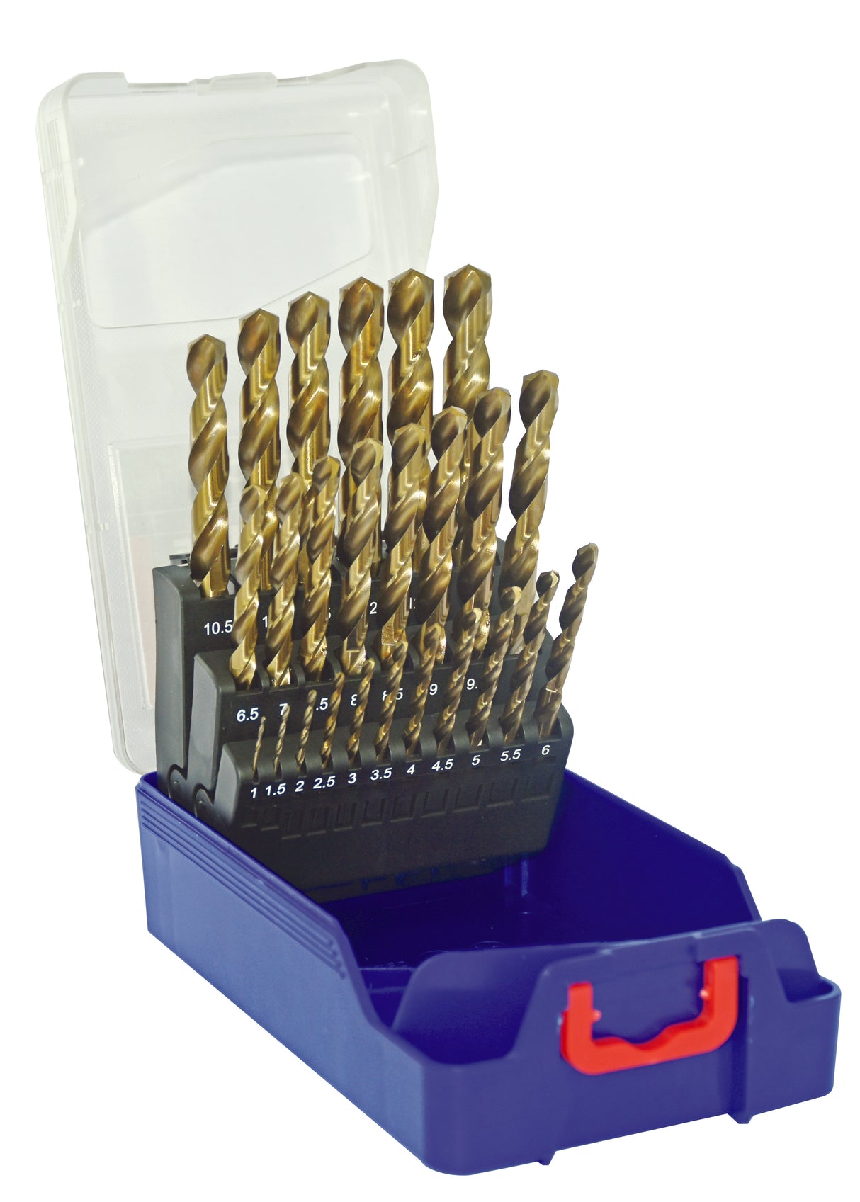 Tivoly 25 forets métaux HSS-E5 (Cobalt 5%) pointe en croix Ø 1 à 13mm par 1/2