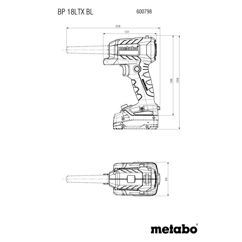 Souflette METABO BP 18 LTX BL - Pick+Mix (vendu sans batterie) en carton
