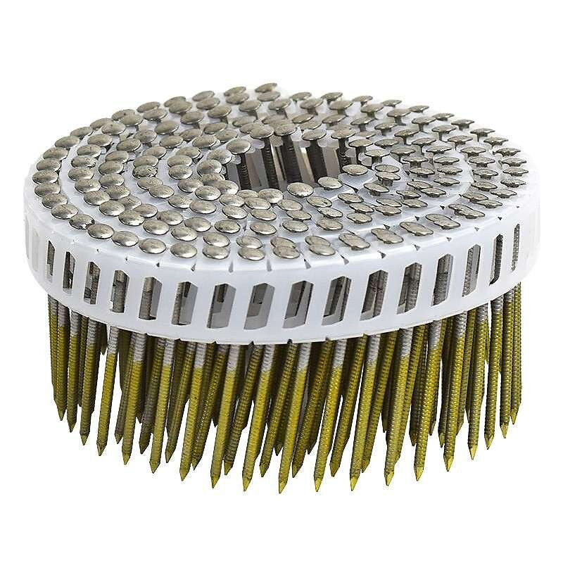 5250 Pointes en rouleau 50 x 2.5 mm 16° NORFIX NFX11528 avec tête légèrement bombée inox A4 annelé liaison plastique