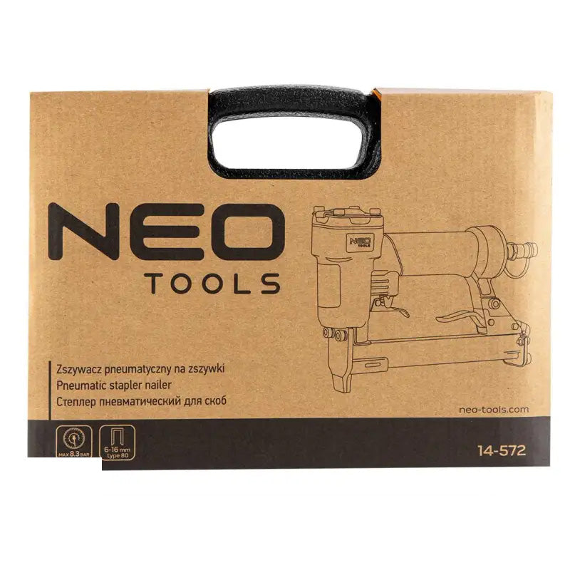 Agrafeuse pneumatique pour agrafes Type80 : 6-16 mm - NEO TOOLS - 14-572