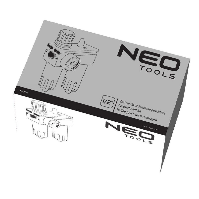 Filtre de drainage 1/2" avec réducteur de pression et lubrificateur (métal) - NEO TOOLS - 14-734