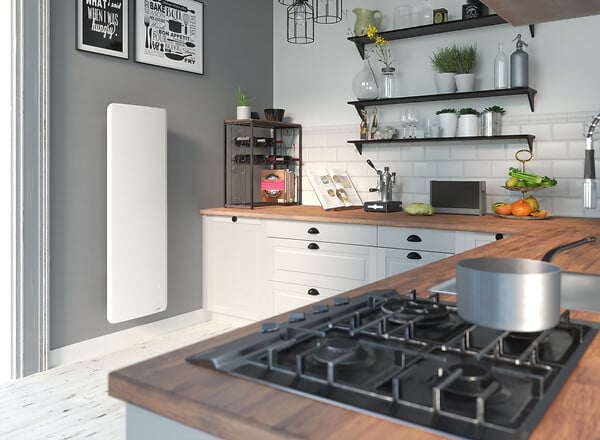 Radiateur double corps de chauffe vertical Hekla - Blanc - 1000W