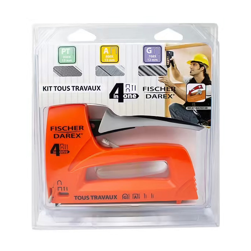 Kit multi-fonctions agrafeuse-cloueuse agrafes cavaliers pointes FISCHER DAREX - 25141649