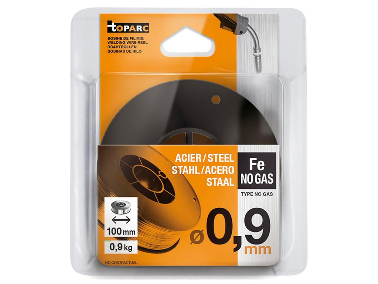 Fil fourré sans gaz GYS TOPARC 086265 - Bobine plastique S200 - Ø0,9mm - E71T-GS - 4,5kg