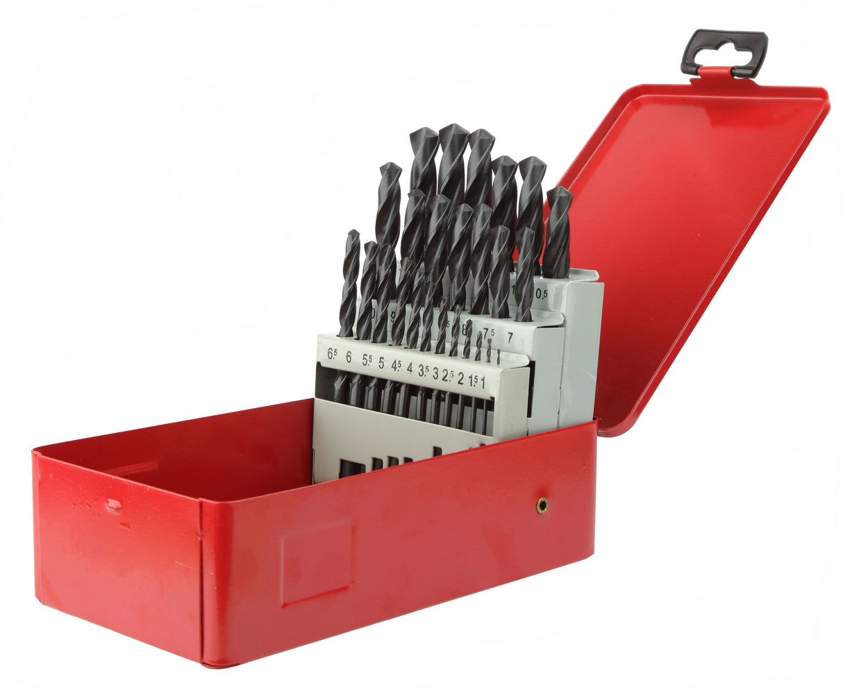 Coffret 25 forets métaux - DIAGER - HSS standard angle 118° Diam.1 à 13 mm par 0,5 mm