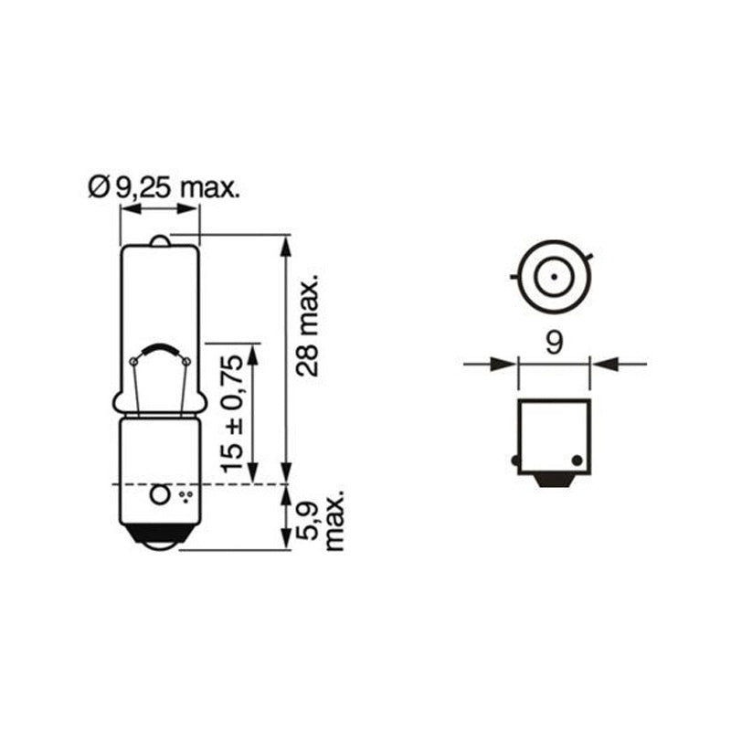 Ampoule BOSCH 1987301035 12V 6W H6W BAX9s