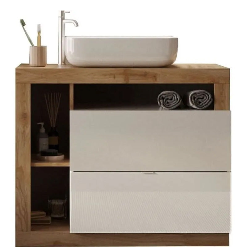 Meuble salle de bain Hambourg L78 Vasque+2 Tiroirs+3 Niches