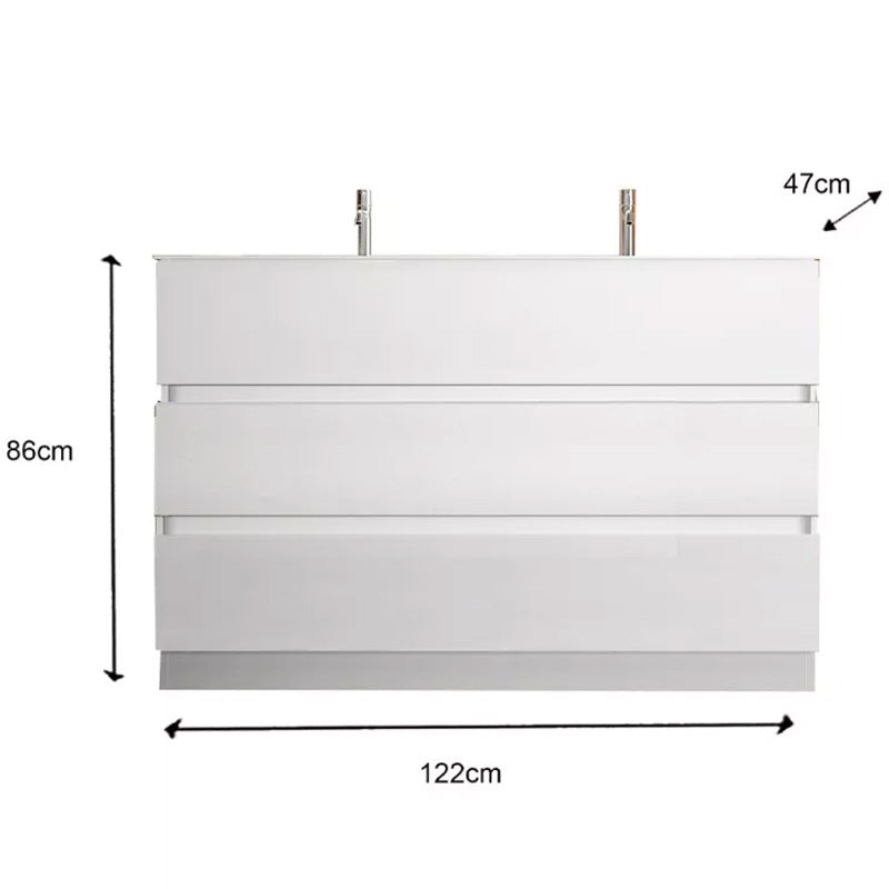 Meuble salle de bain sur pieds ARREDOBAGNO CAMPANELLI 3 tiroirs + double vasque 120cm