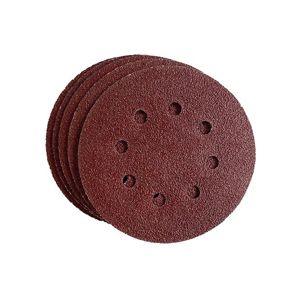 Disque perforé agrippant - 8 trous - Grain 40 - Lot de 5 - D125mm