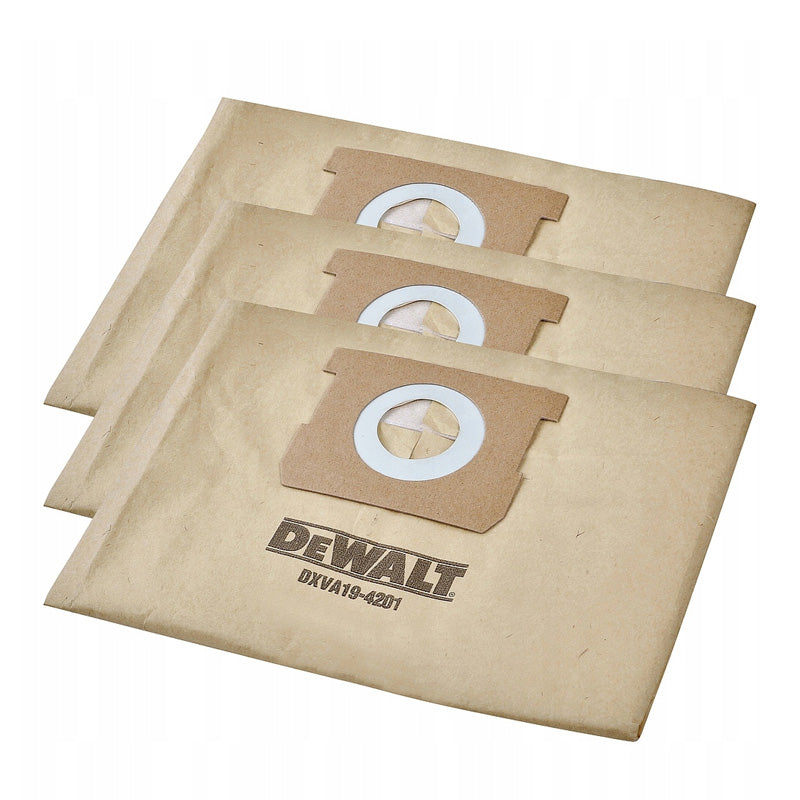 Set de 3 sacs de papier FSC 20L DEWALT pour aspirateurs R 101262 DXV20P