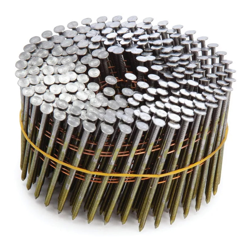 Boite de 4200 clous rouleau Plat 2.5X65mm Annelé Inox304 tête bombée lien plastique