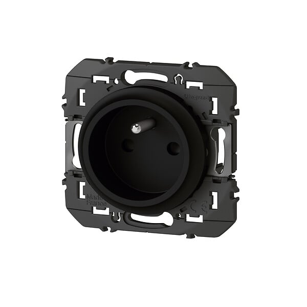 Prise de courant easyréno 2P+T faible profondeur dooxie 16A noir