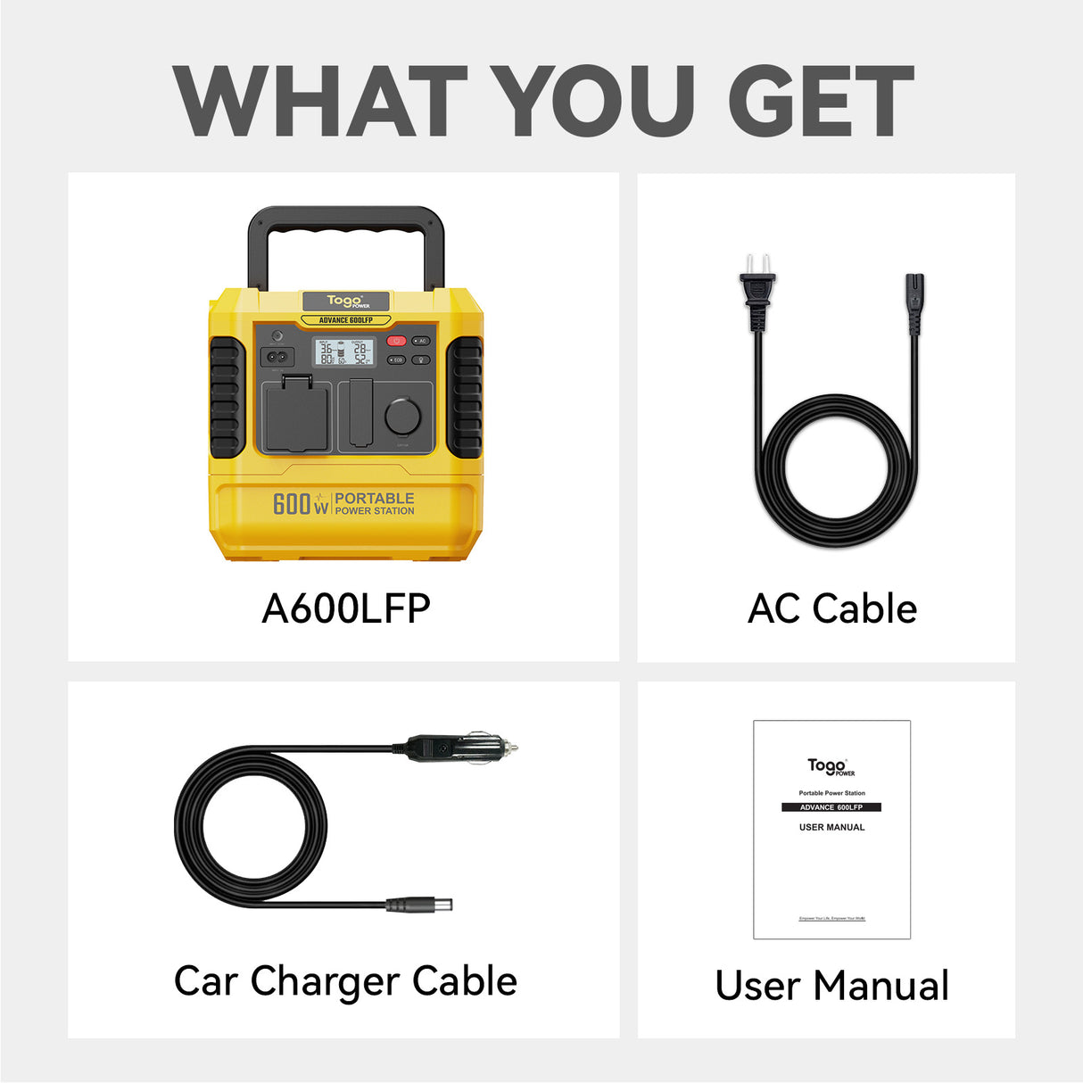 Station d'energie - TOGO POWER - Technologie batterie LiFEPO4 - ADVANCE600LFP - Sortie max AC 1200W
