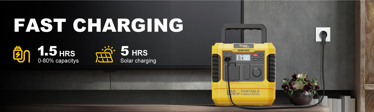 Station d'energie - TOGO POWER - Technologie batterie LiFEPO4 - ADVANCE600LFP - Sortie max AC 1200W