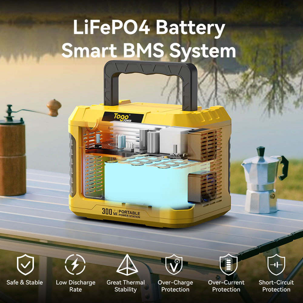 Station d'energie - TOGO POWER - Technologie batterie LiFEPO4 - ADVANCE300LFP - Sortie max AC 400W