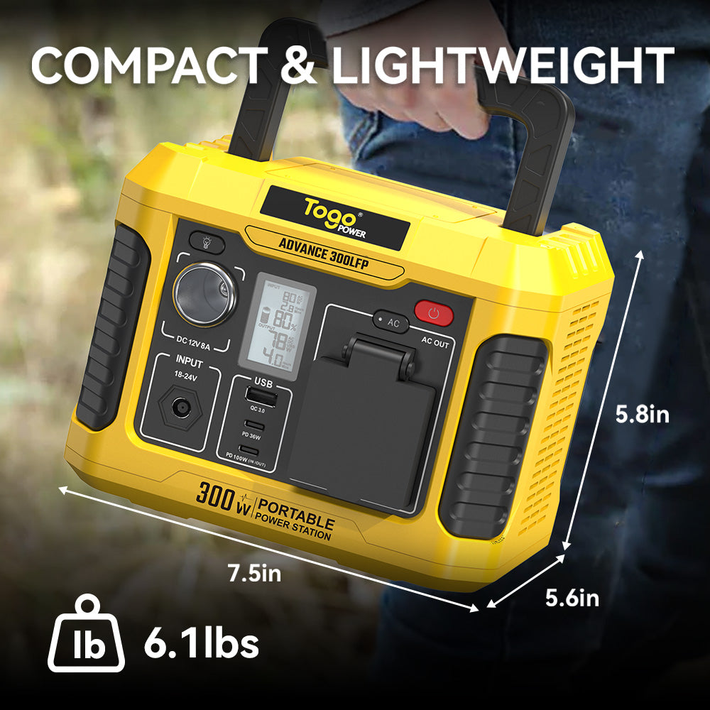 Station d'energie - TOGO POWER - Technologie batterie LiFEPO4 - ADVANCE300LFP - Sortie max AC 400W