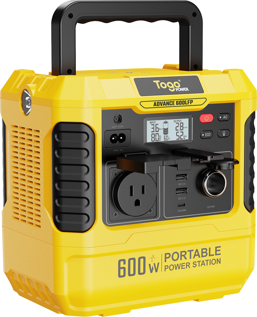 Station d'energie - TOGO POWER - Technologie batterie LiFEPO4 - ADVANCE600LFP - Sortie max AC 1200W