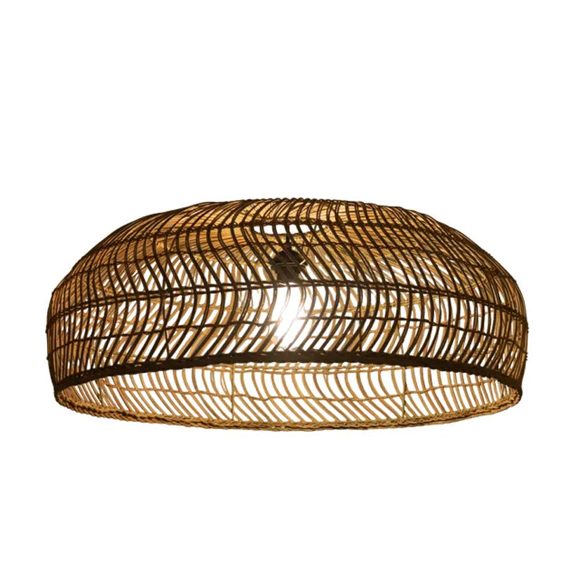 Abat-jour pour suspension Eugénie en bambou - ⌀ 80 cm - marron